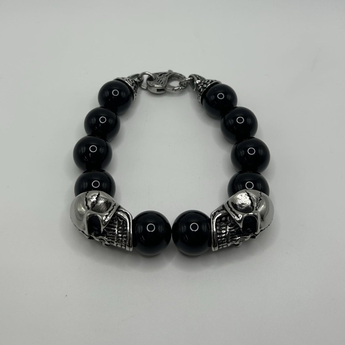 Invicta Jewelry Genuine Stone Black Onyx Bracelet 9.5