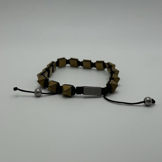 Invicta Jewelry Stainless Steel & Hematite Adjustable Goldtone Bracelet