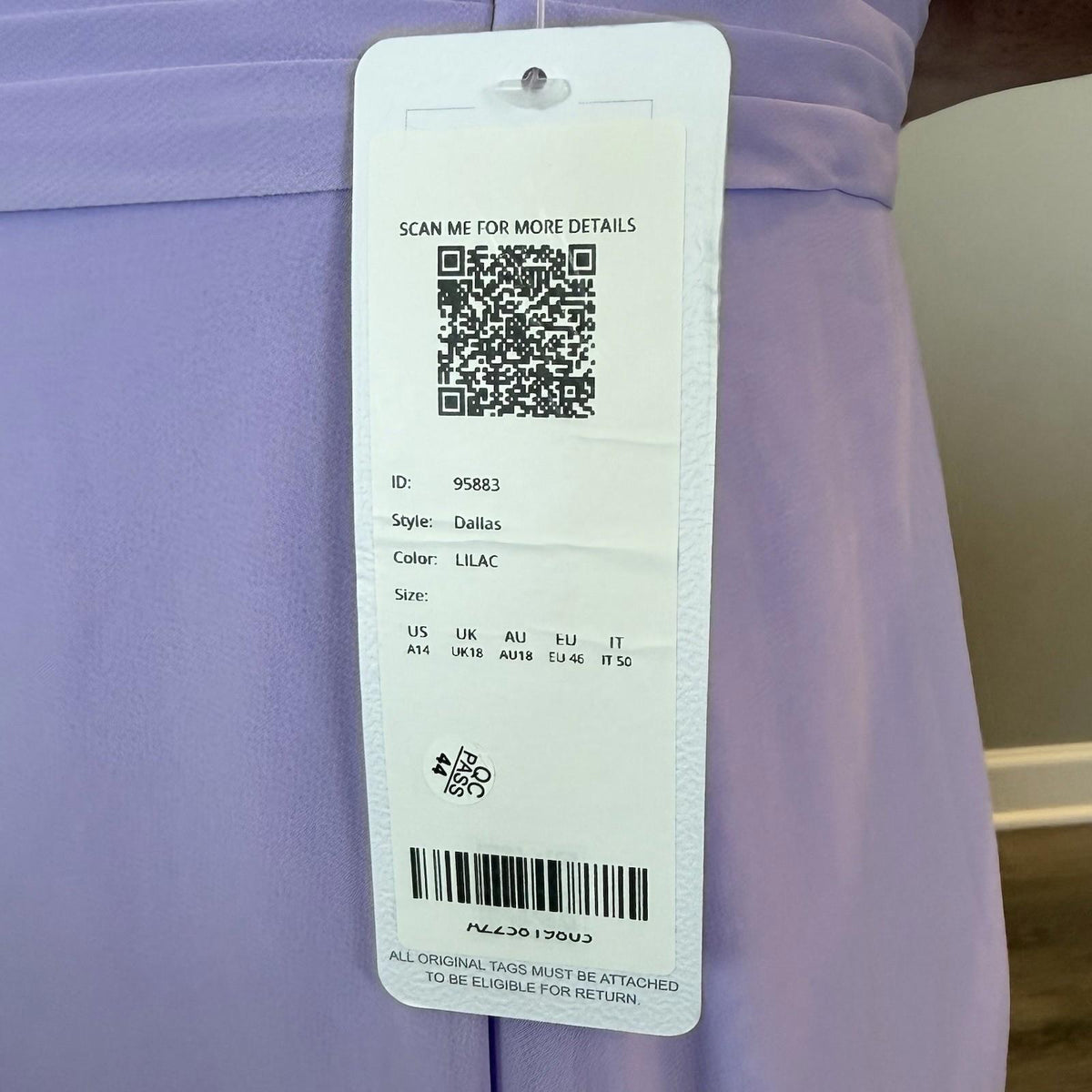 Azazie Dallas Lilac Chiffon A-Line One Shoulder Bridesmaids Dress (Size 14)