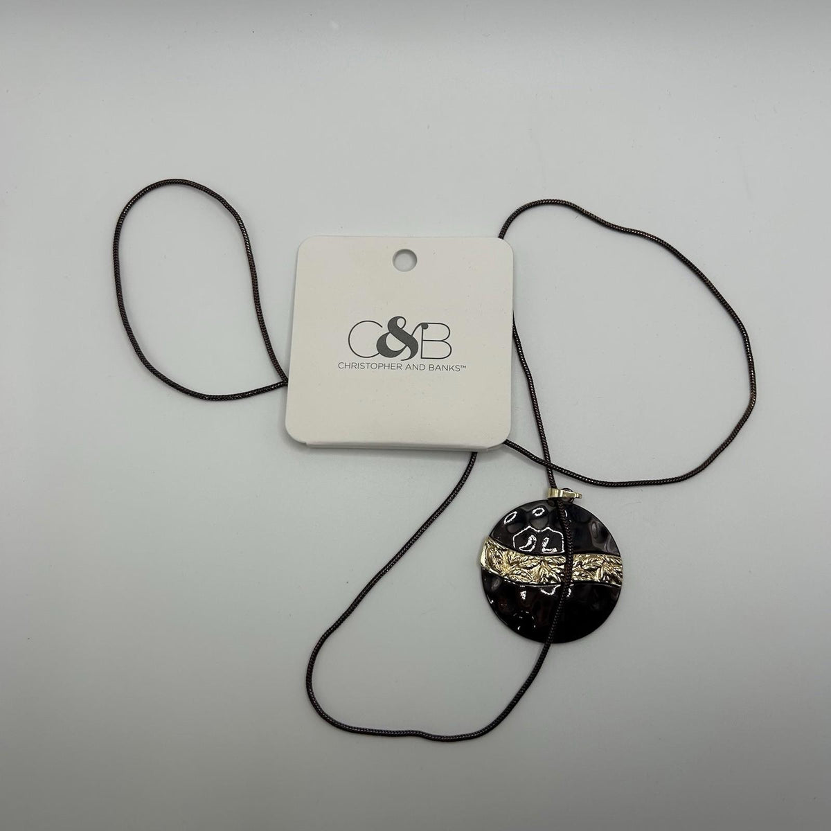 Christopher & Banks Chocolate Long Pendant Necklace
