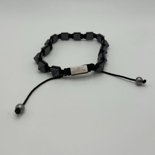 Invicta Jewelry Stainless Steel & Hematite Adjustable Natural Color Bracelet