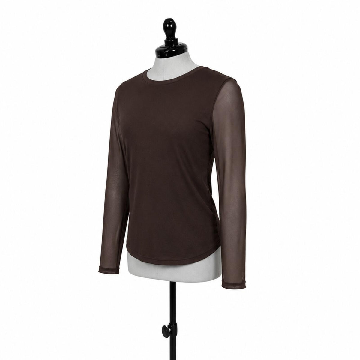 Sanctuary Brown Long Sleeve Mesh Top (XL)