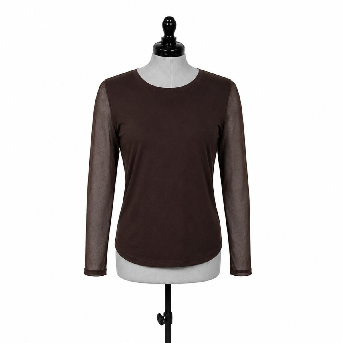 Sanctuary Brown Long Sleeve Mesh Top (XL)