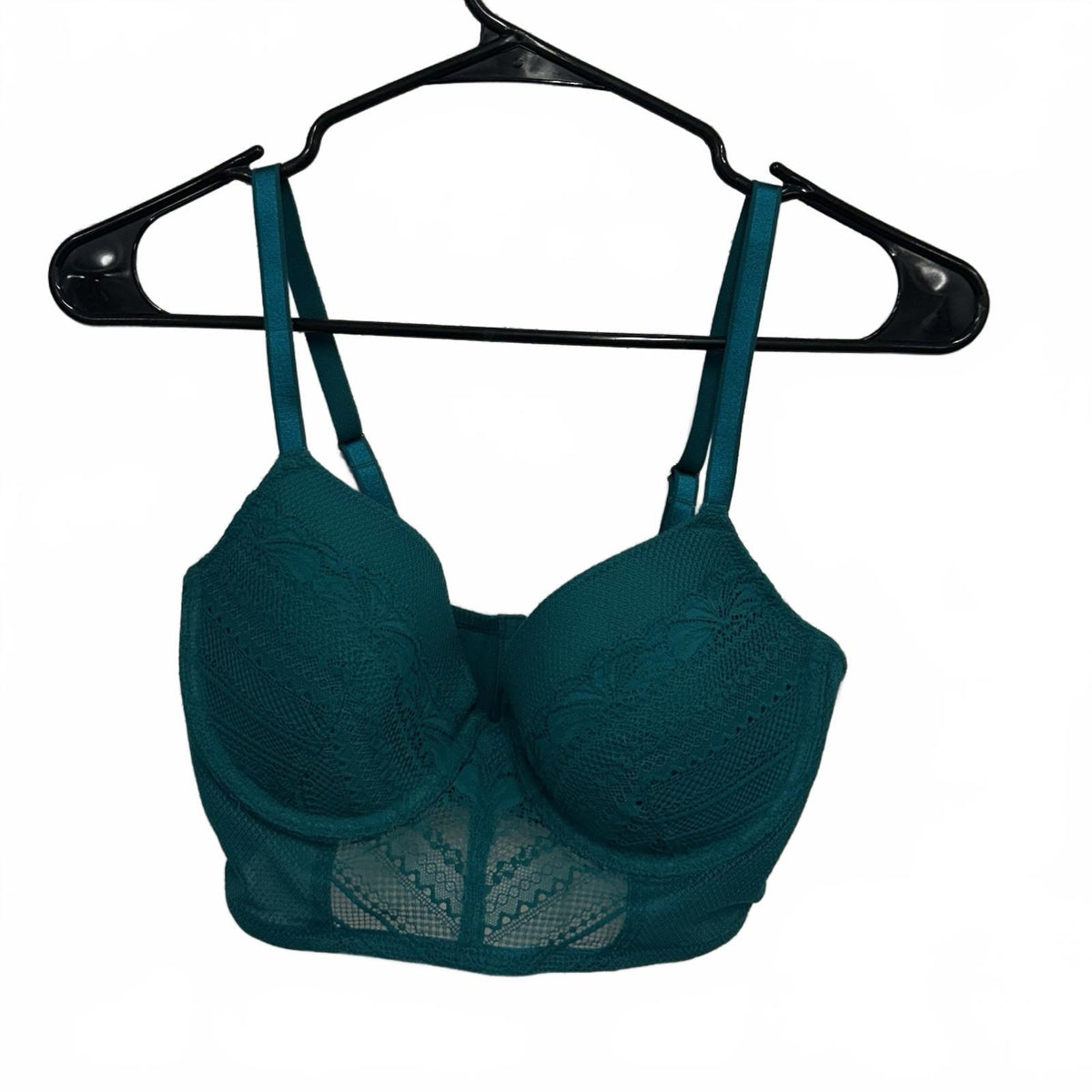 Auden Blue Lightly Lined Demi  Long Lined Bra  (32B)