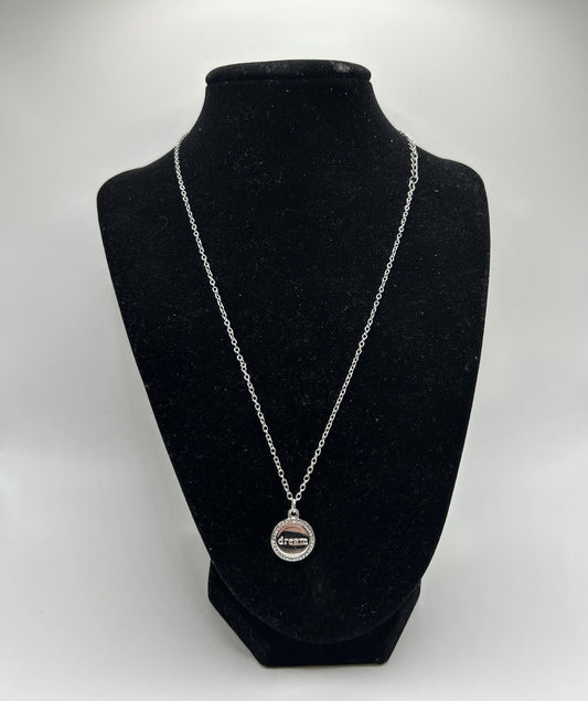 Lovita & Co. Silver Color Long Chain BELIEVE Charm Necklace