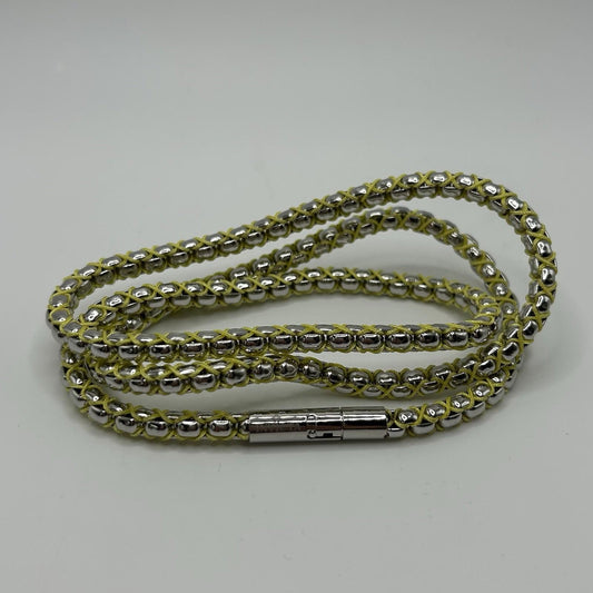 Invicta Jewelry Stainless Steel & Yellow/Silver Nylon Chord Box Chain Necklace