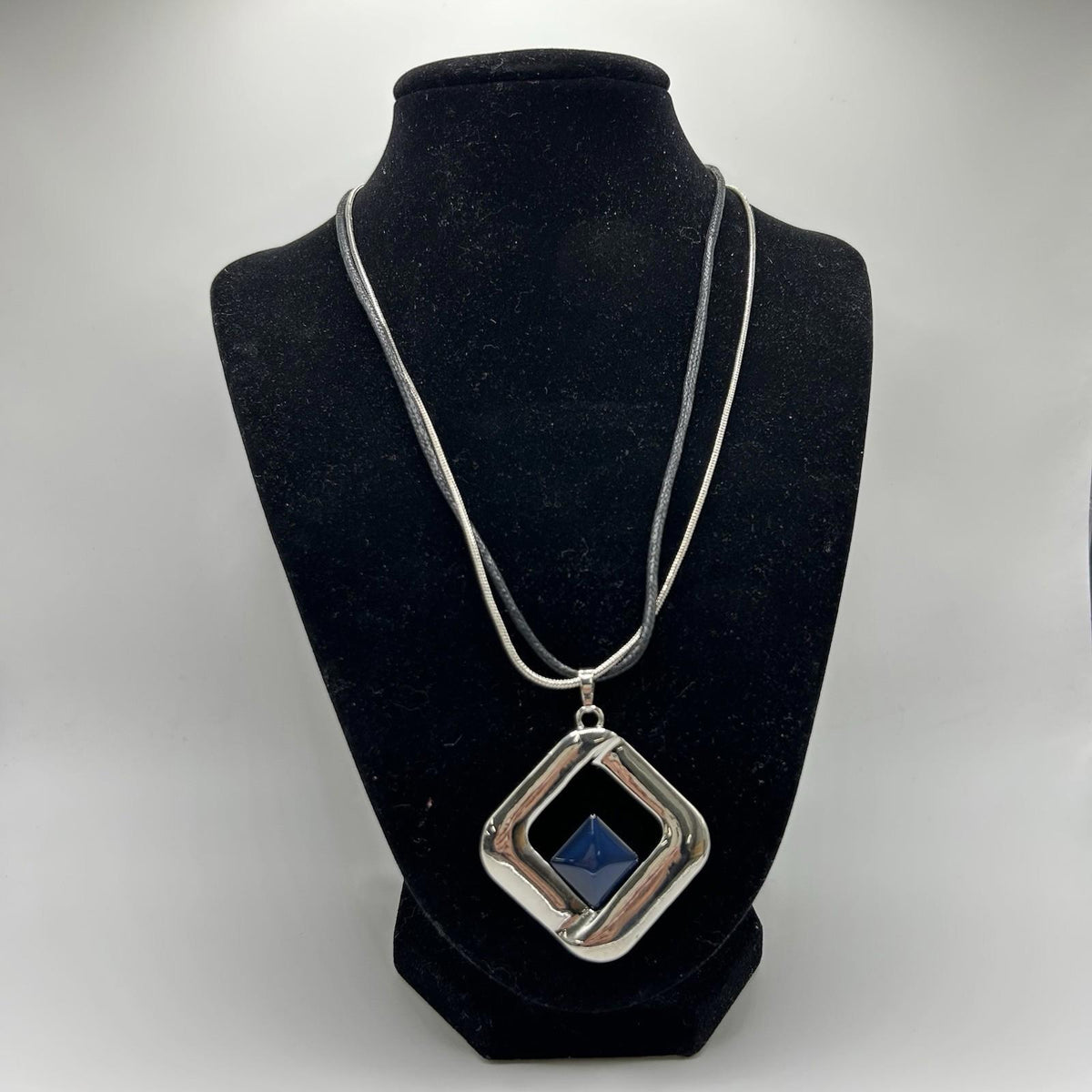Christopher & Banks Cat’s Eye Drop Corded Enchanted Blue Necklace