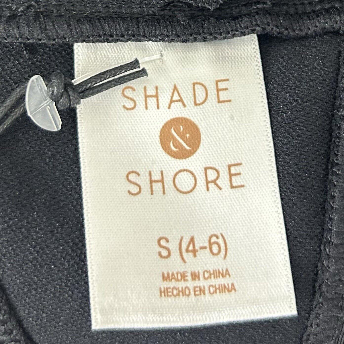 Shade & Shore Black Bikini Top with Gold Accents and Removable Pads (S)