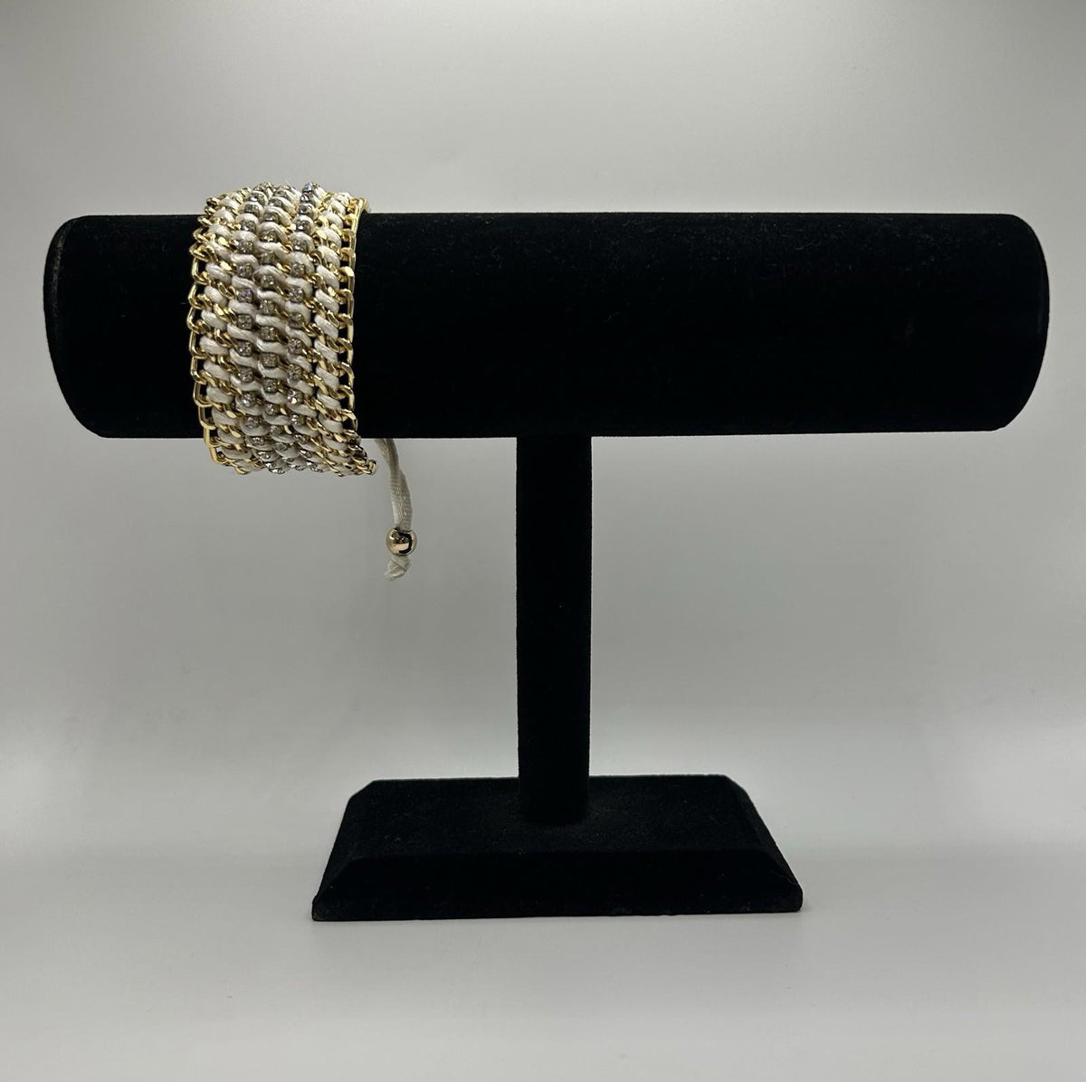 Lovita & Co. White & Gold Color Thick Tie Bracelet