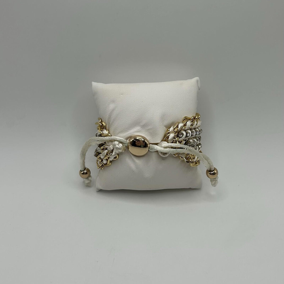 Lovita & Co. White & Gold Color Thick Tie Bracelet