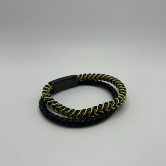 Invicta Jewelry Double Row Yellow & Black Bracelet