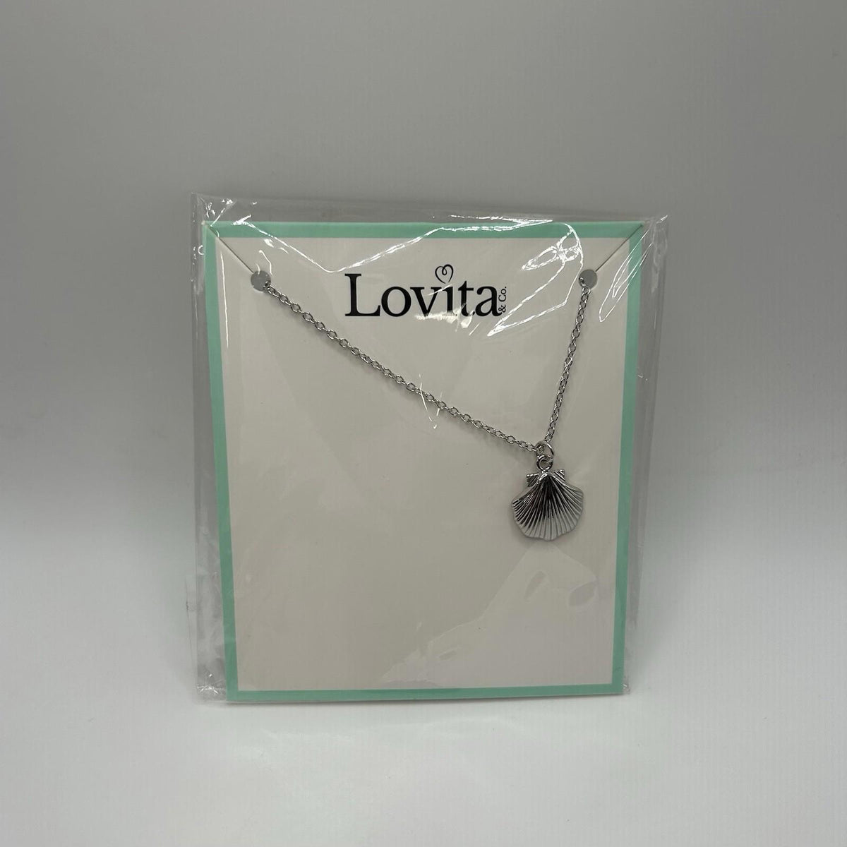 Lovita & Co. Silver Color Long Chain Seashell Charm Necklace