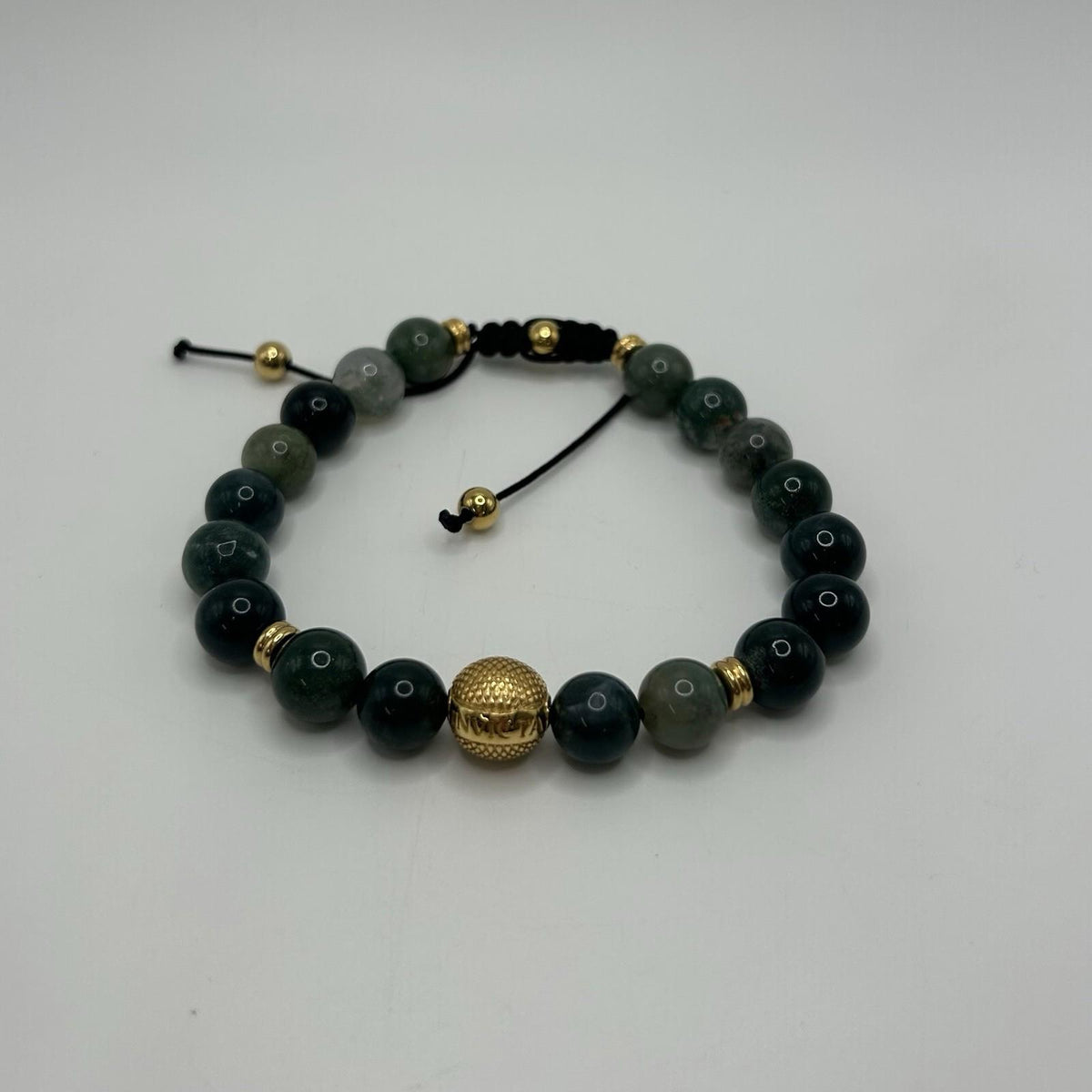 Invicta Gold & Green Beaded Bracelet