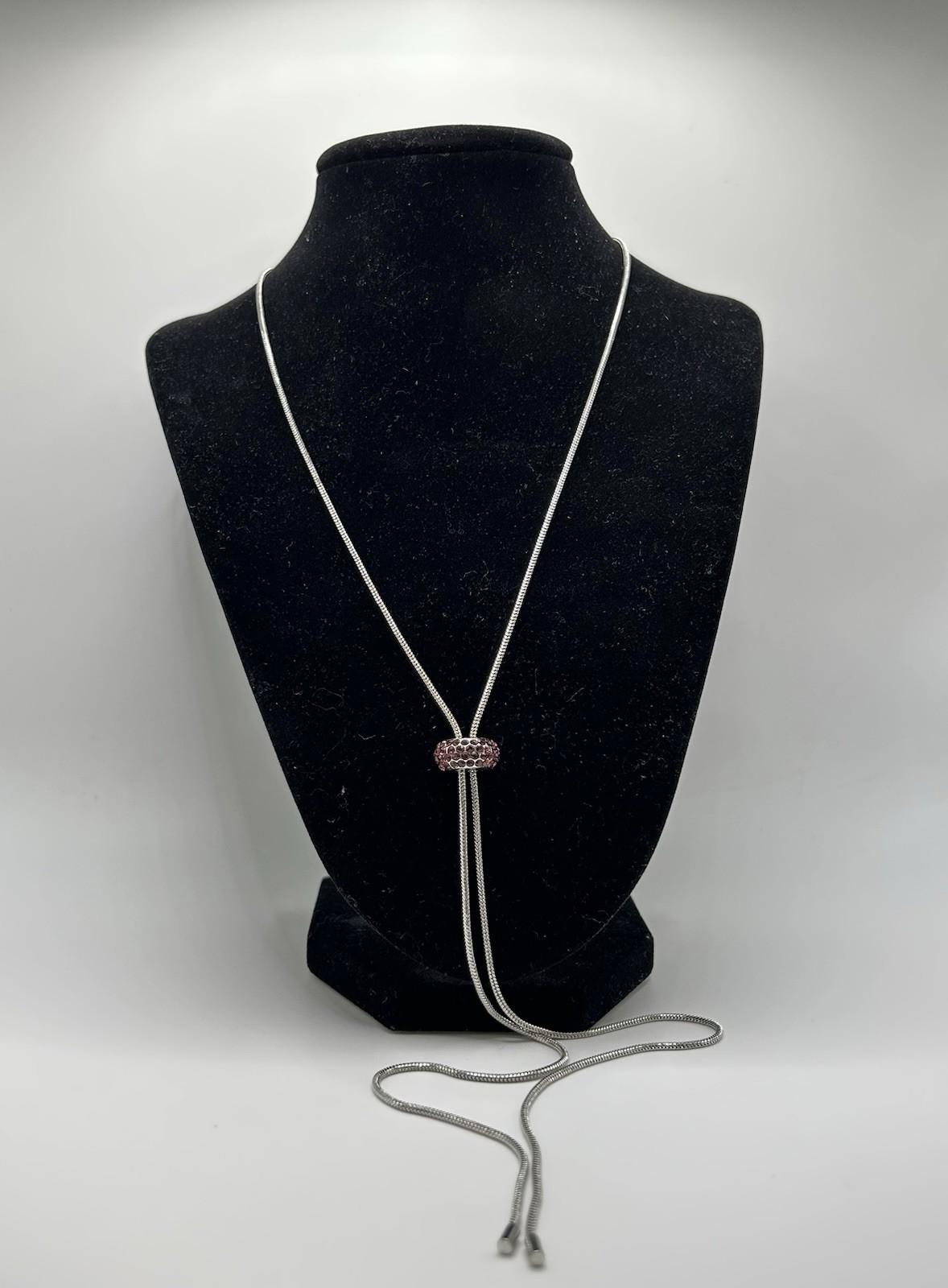 Christopher & Banks Long Stone Lariat Mystic Violet Necklace