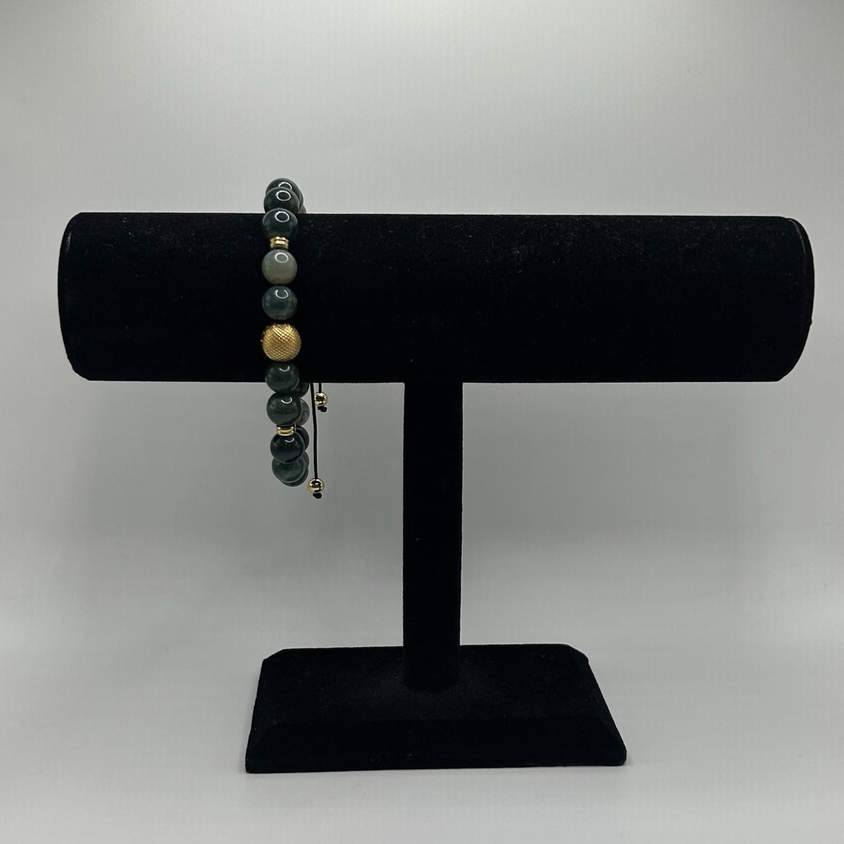 Invicta Gold & Green Beaded Bracelet