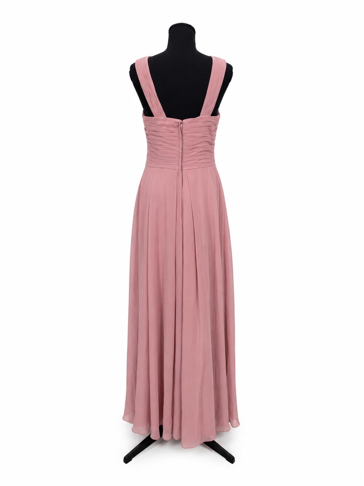 Azazie Kaleigh Dusty Rose Chiffon A-Line Pleated Bridesmaids Dress (Size 8)