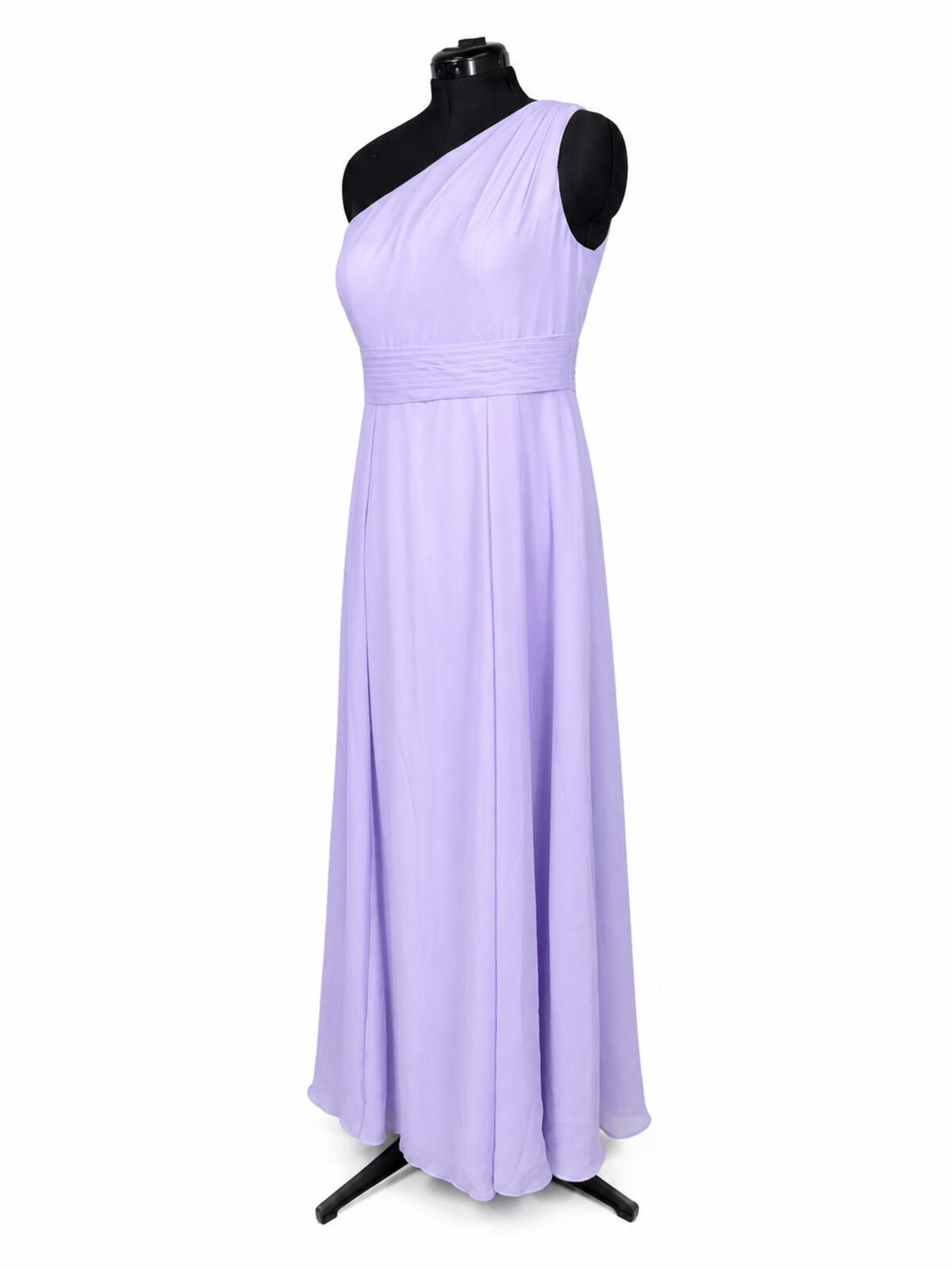 Azazie Dallas Lilac Chiffon A-Line One Shoulder Bridesmaids Dress (Size 14)