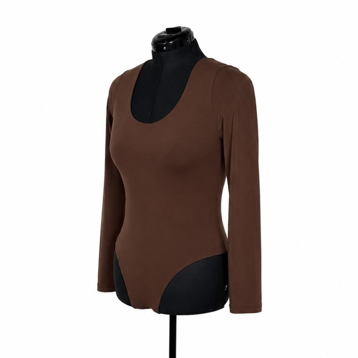 Pumiey Brown Fitted Long Sleeve Body Suit (2XL)