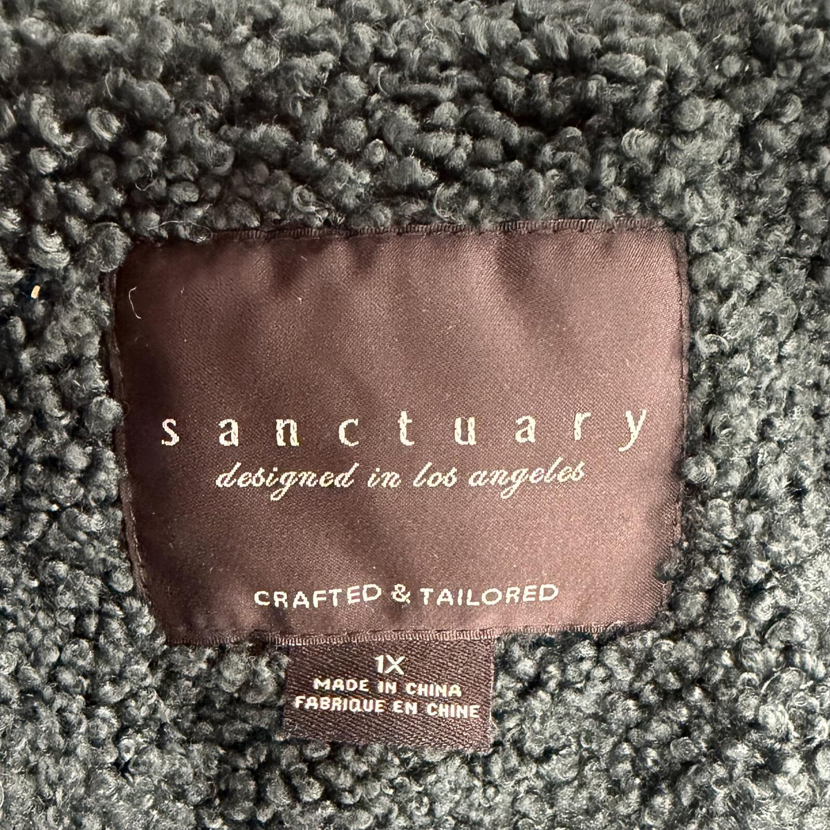 Sanctuary Green Sherpa Button Jacket (1X)