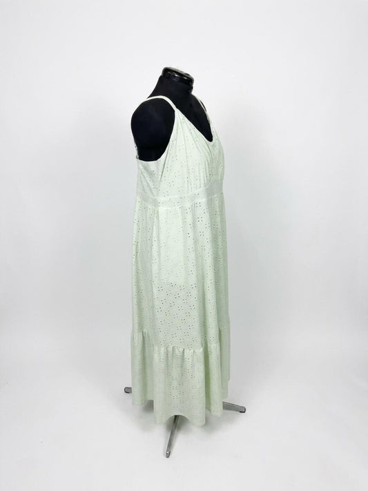 Pinup Fashion Sage Green Eyelet Sundress (20W)