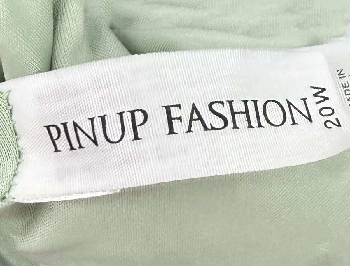 Pinup Fashion Sage Green Eyelet Sundress (20W)