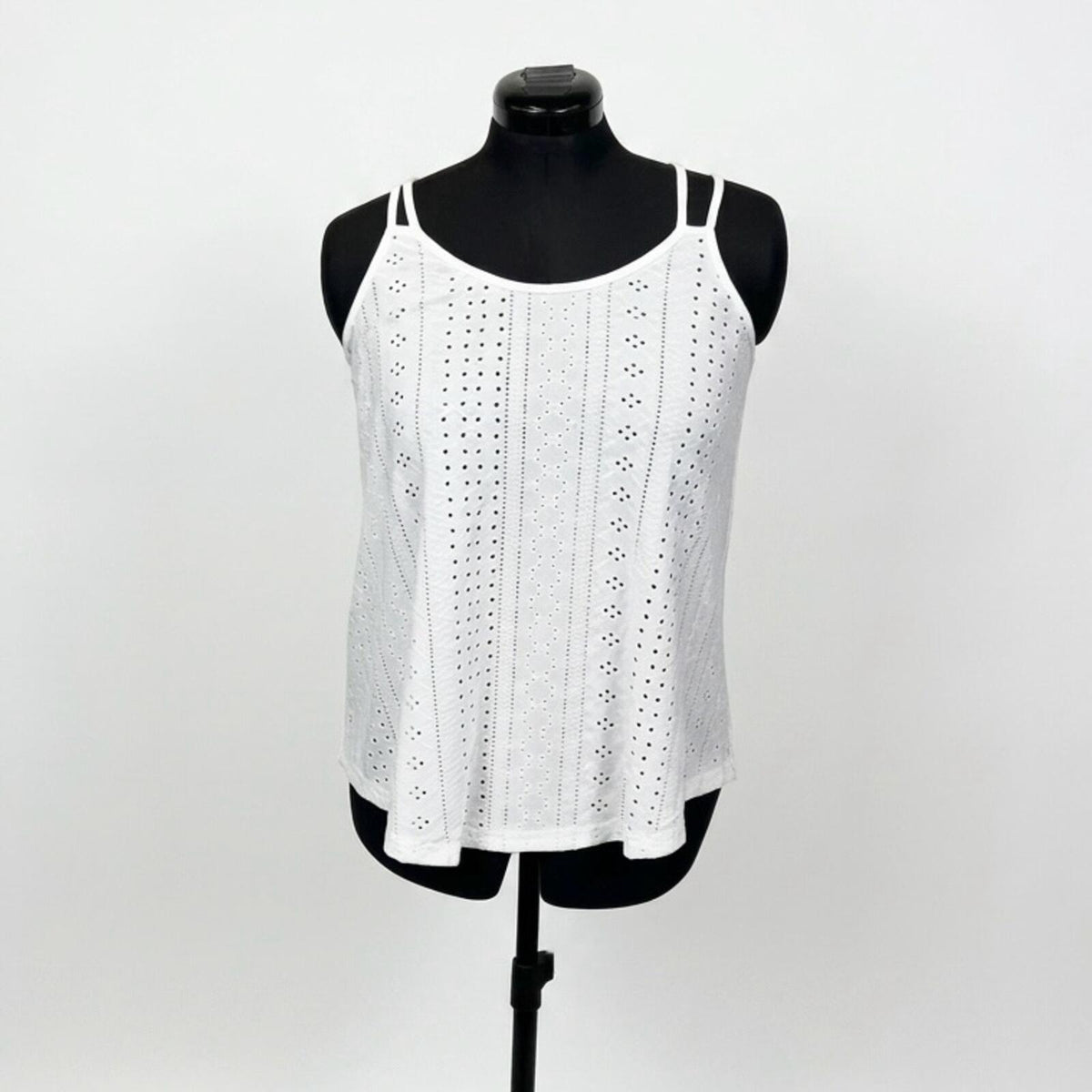 Xieerduo White Eyelet Tank Top (M)