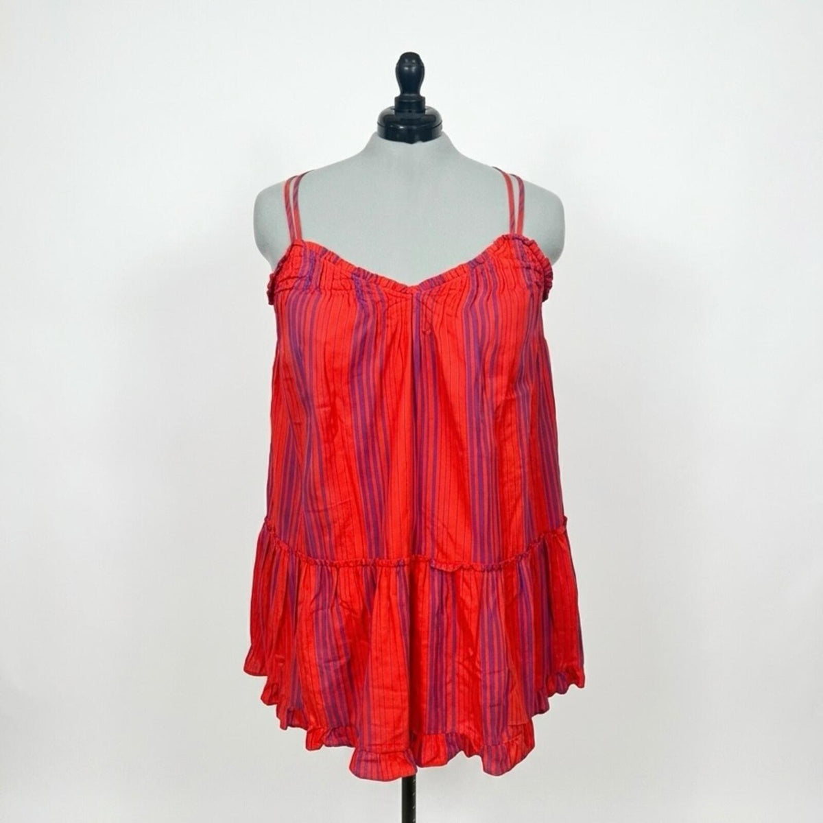 Universal Thread Goods Co. Red & Purple Cross Back Strap Knee Length Dress (XXL)