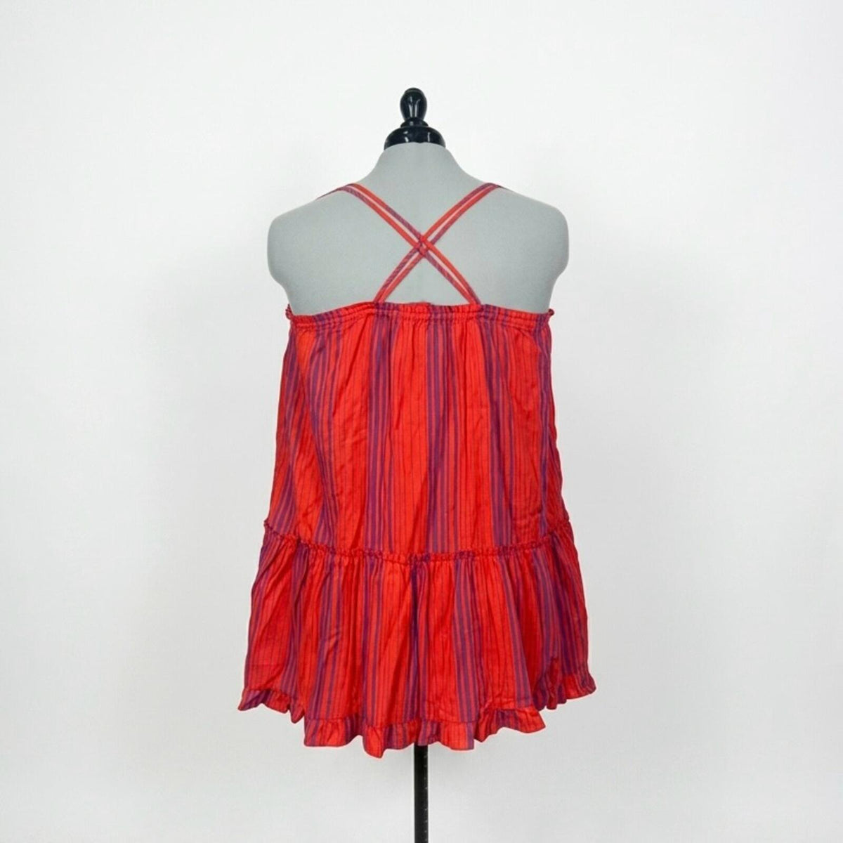 Universal Thread Goods Co. Red & Purple Cross Back Strap Knee Length Dress (XXL)