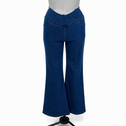 Iuga 29 Inch Blue Stretchy Bell Bottom Jeans (M)