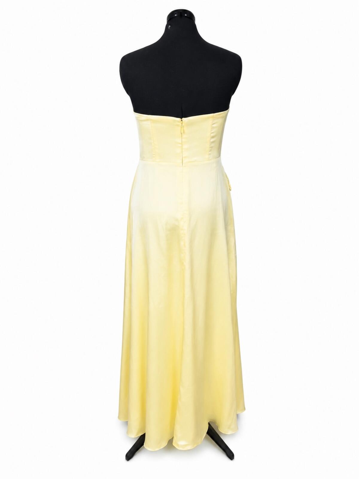 Azazie Wren Lemon Sorbet Stretch Satin A-Line Bridesmaids Dress (Size 10)