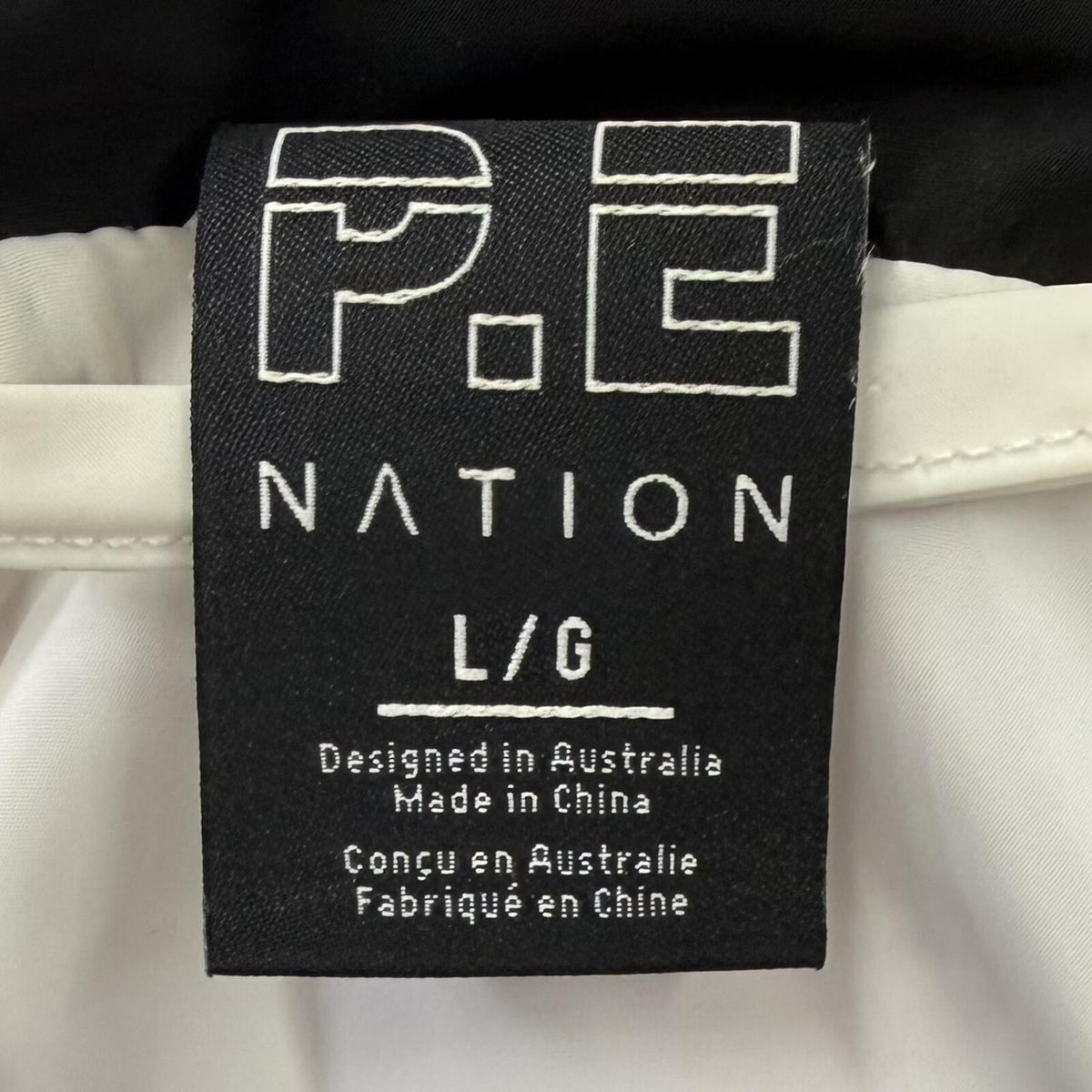P.E Nation White and Reflective Wind Breaker with Colorful Sleeve Stripes (L)