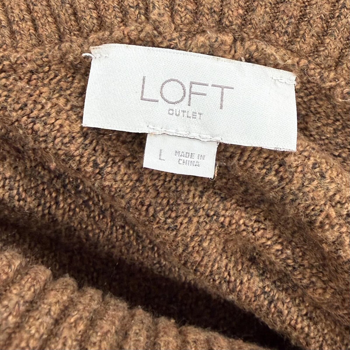 Loft Brown Full Length Turtleneck Sweater (L)