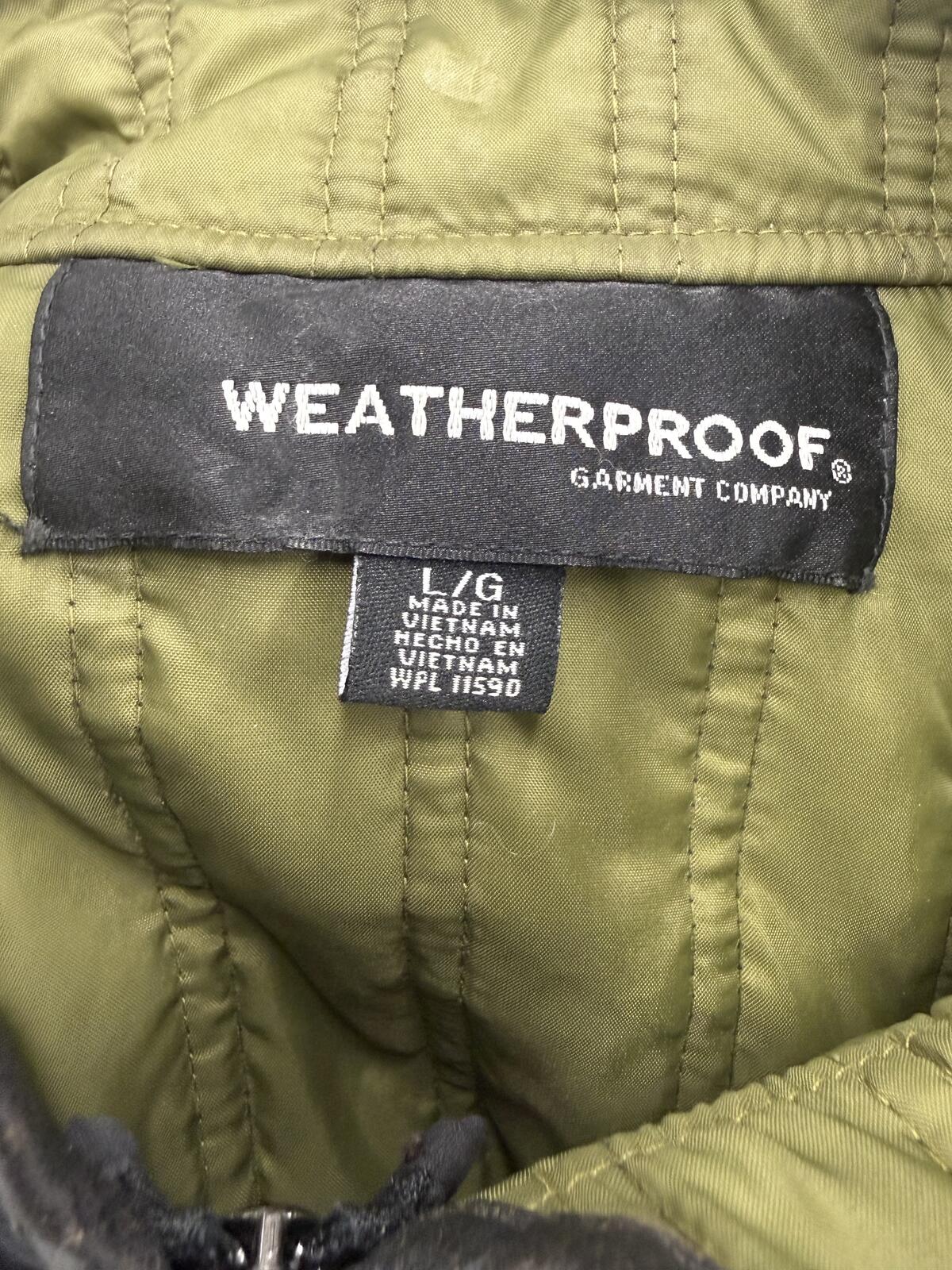 Weatherproof Garment Company Black w/ Olive Green Inside Lightweight Jacket (L)