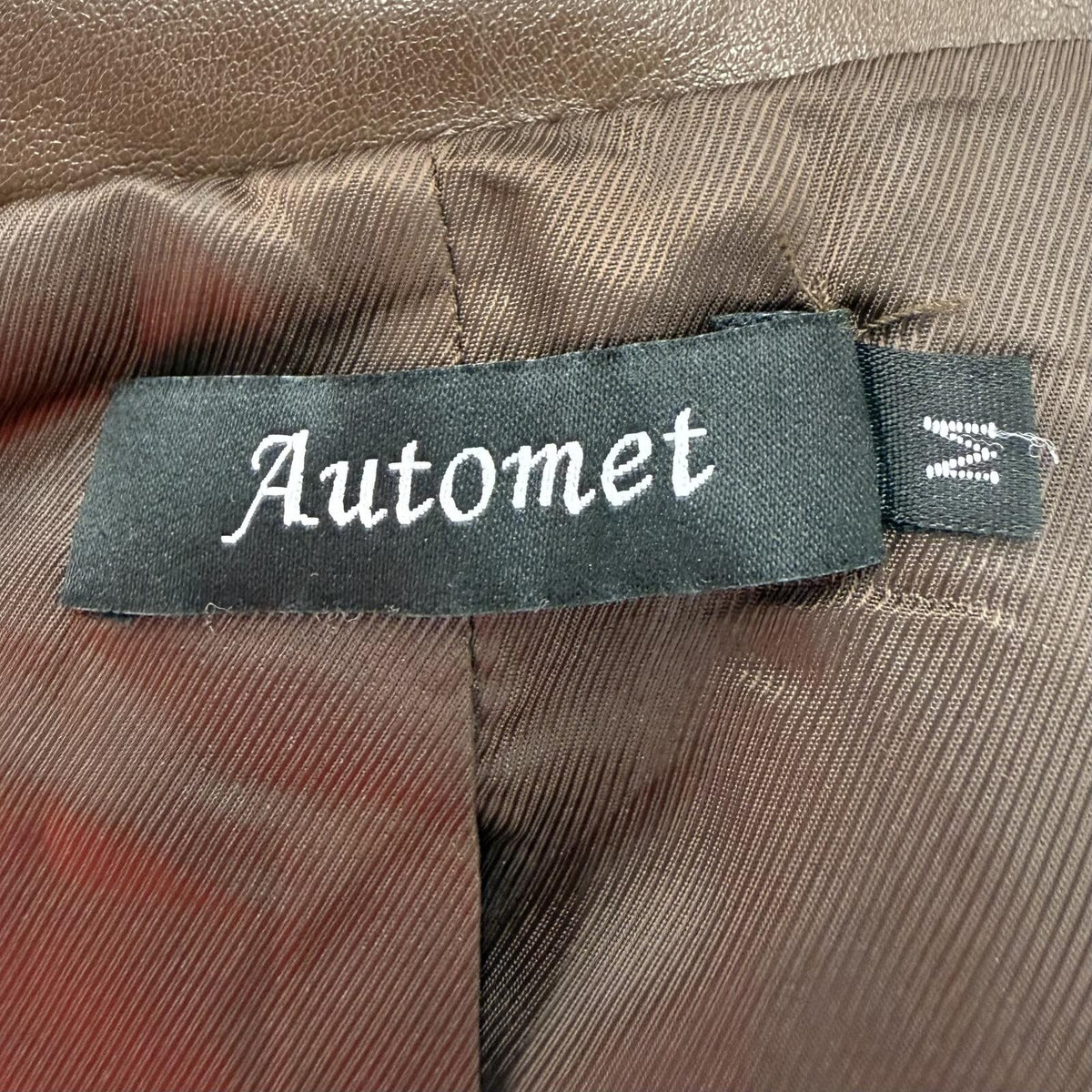Automet Brown Faux Leather Blazer Jacket (M)