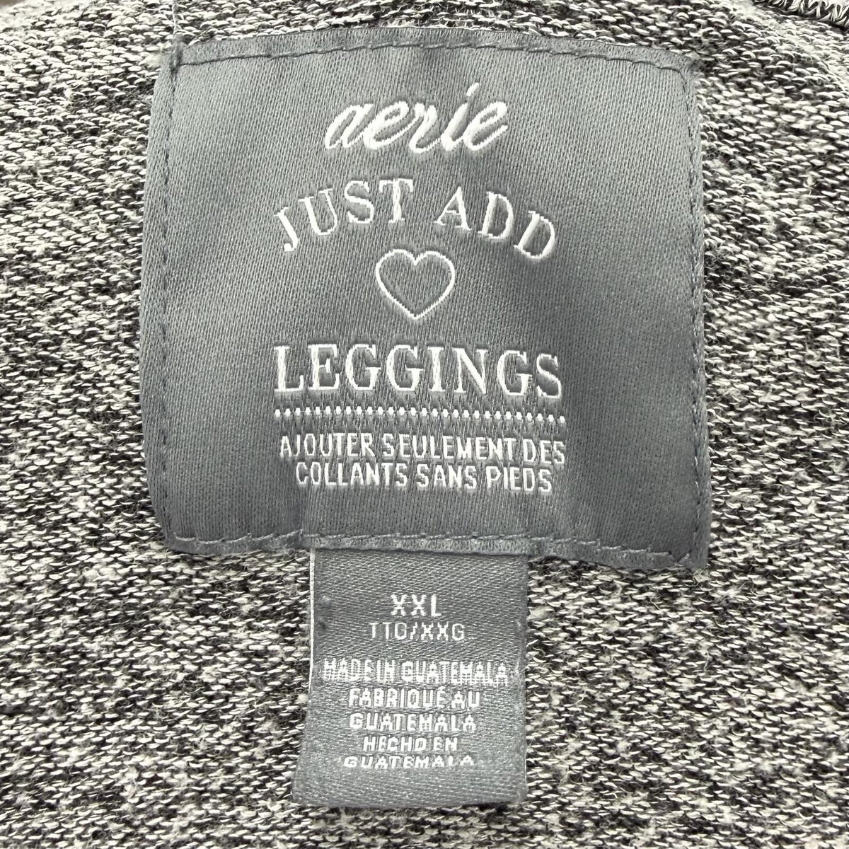 Aerie Just Add Leggings Light Gray Lightweight Hoodie (XXL)