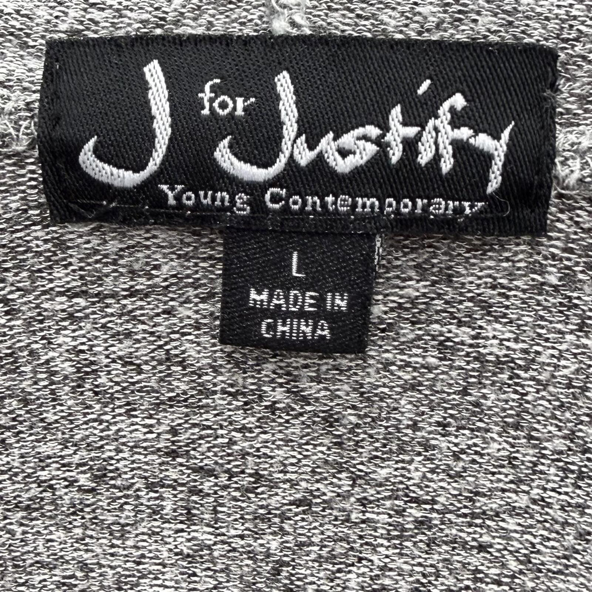 J for Justify Young Contemporary Light Gray Lightweight Hooded Cardigan (L)