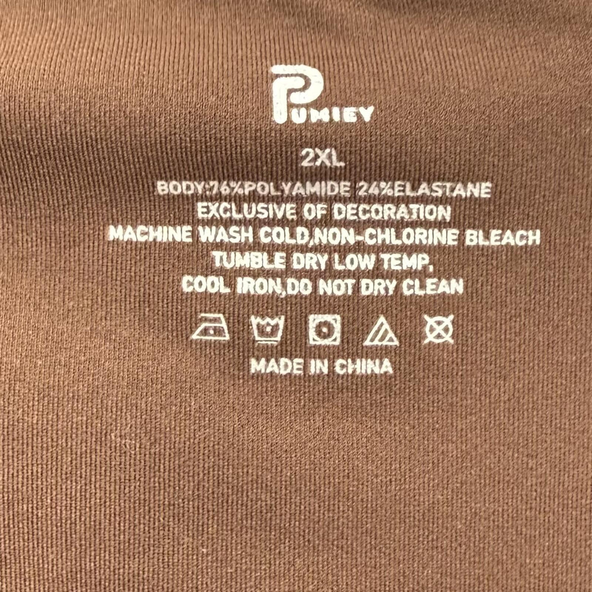 Pumiey Brown Fitted Long Sleeve Body Suit (2XL)