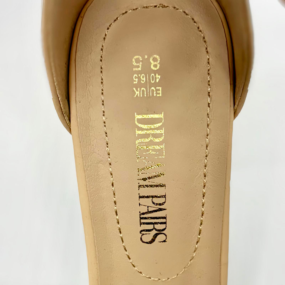 Dream Paris Nude High Heel Ankle Strap Closed Toe Pumps (US Women's 8.5)