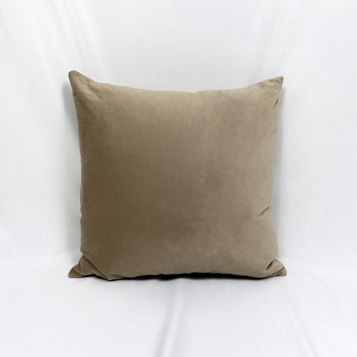 Beige Velvet Decorative Pillow (18in X18in)