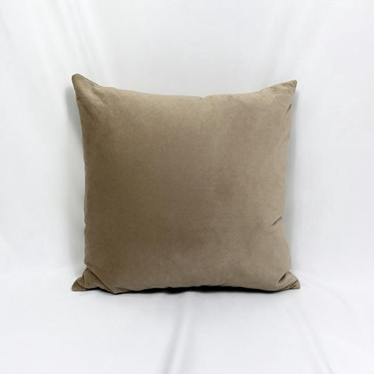 Beige Velvet Decorative Pillow (18in X18in)