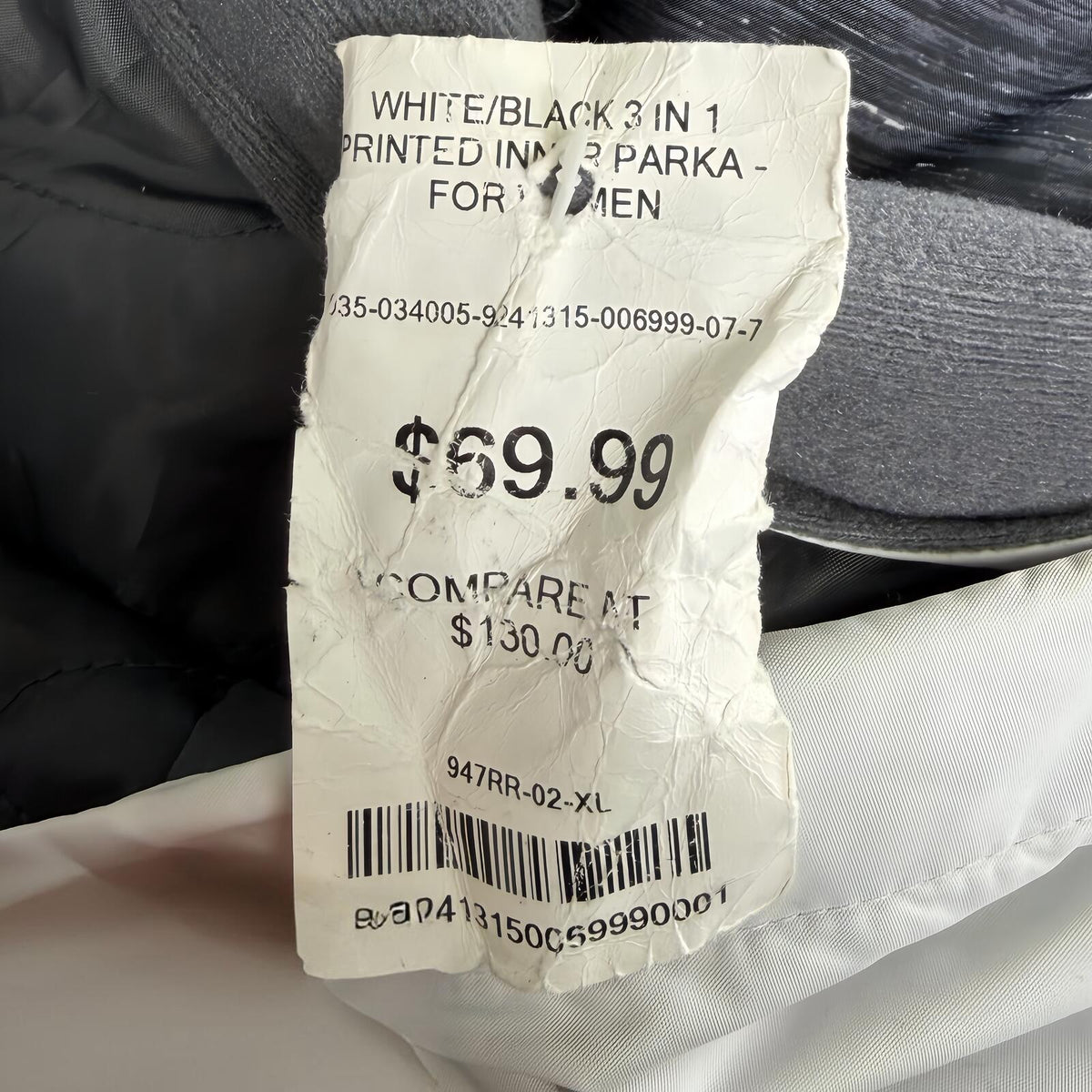 Sierra White & Black 3 in 1 Winter Jacket (XL)