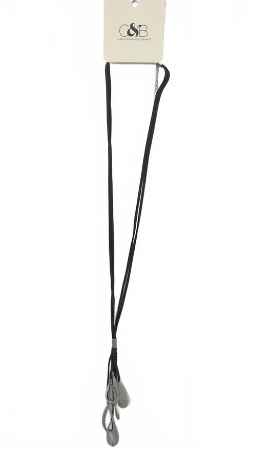 Christopher & Banks Long Corded Drop Silver Necklace (One Size)