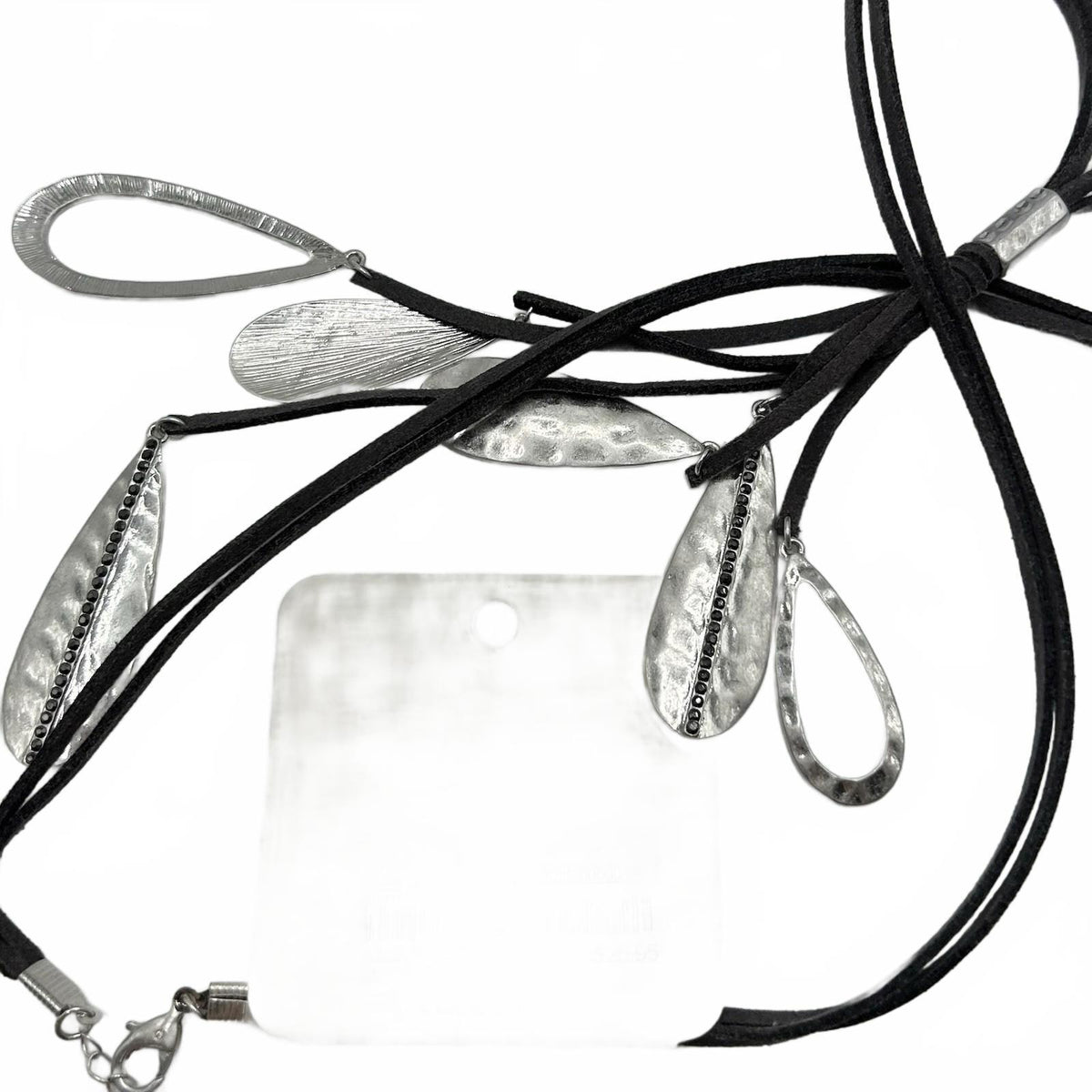 Christopher & Banks Long Corded Drop Silver Necklace (One Size)