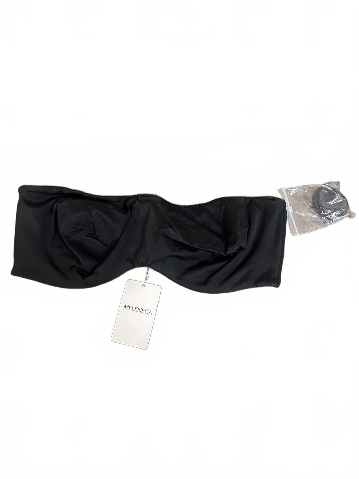 Meleneca Black Strapless Bust Minimizer Unlined Bandeau w/ Underwire (38D)