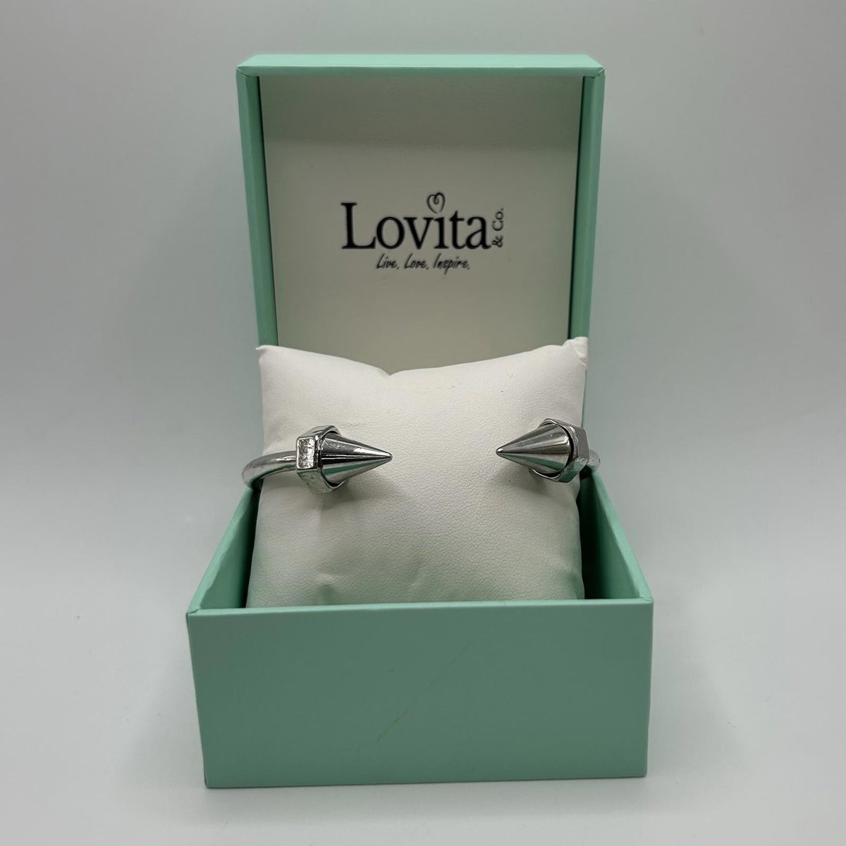 Lovita & Co. Silver Color Spring Hinge Bangle Bracelet
