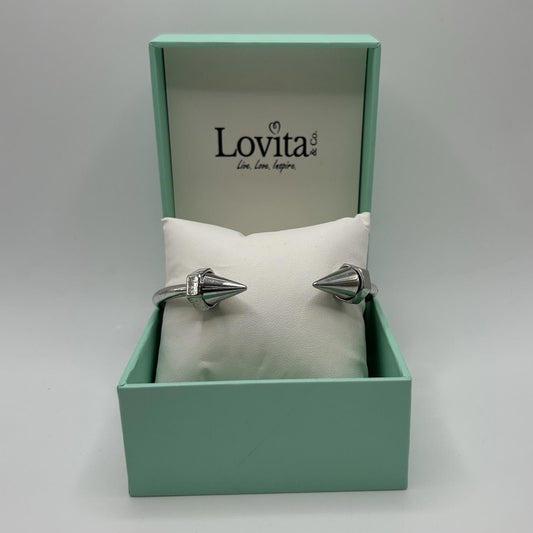 Lovita & Co. Silver Color Spring Hinge Bangle Bracelet