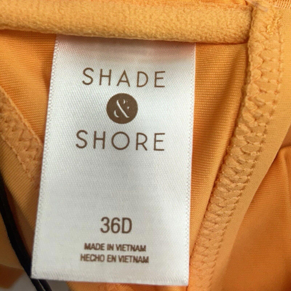 Shade & Shore Orange High Neck Swim Top with Removable Pads (36D)