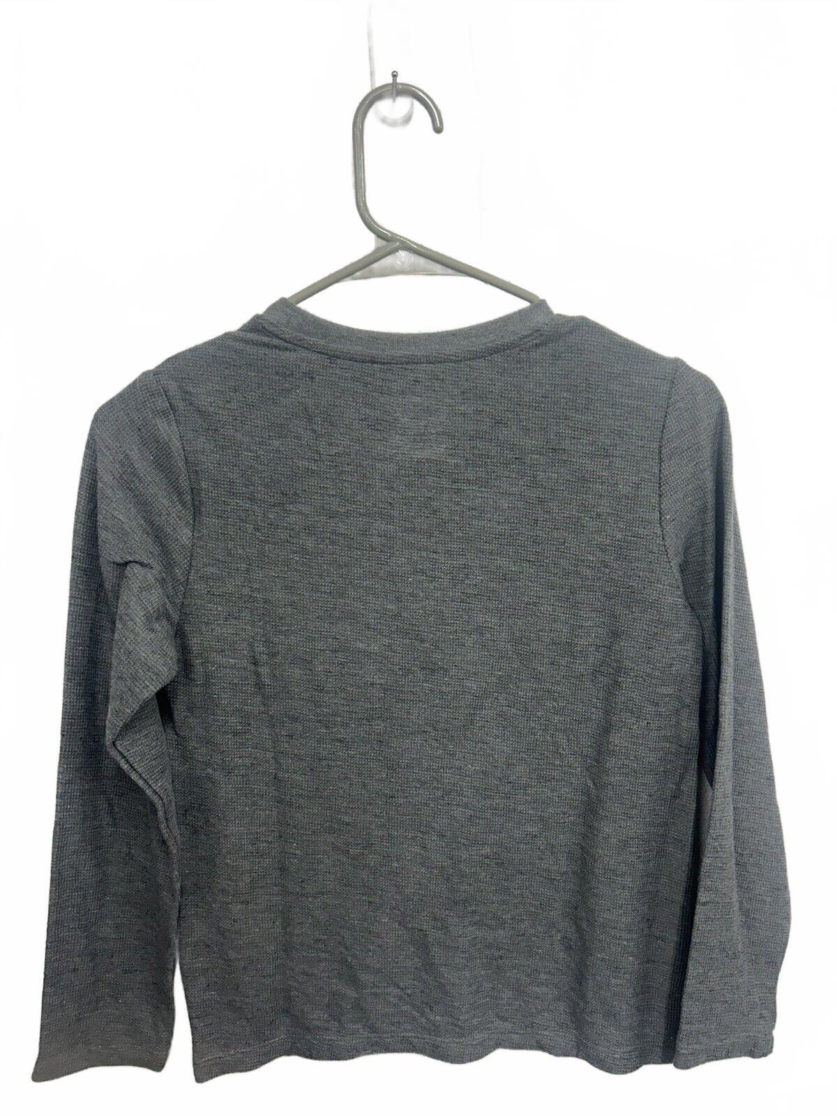 Cat & Jack Dark Gray Waffle Long Sleeve Shirt with Front Pocket (M-8)