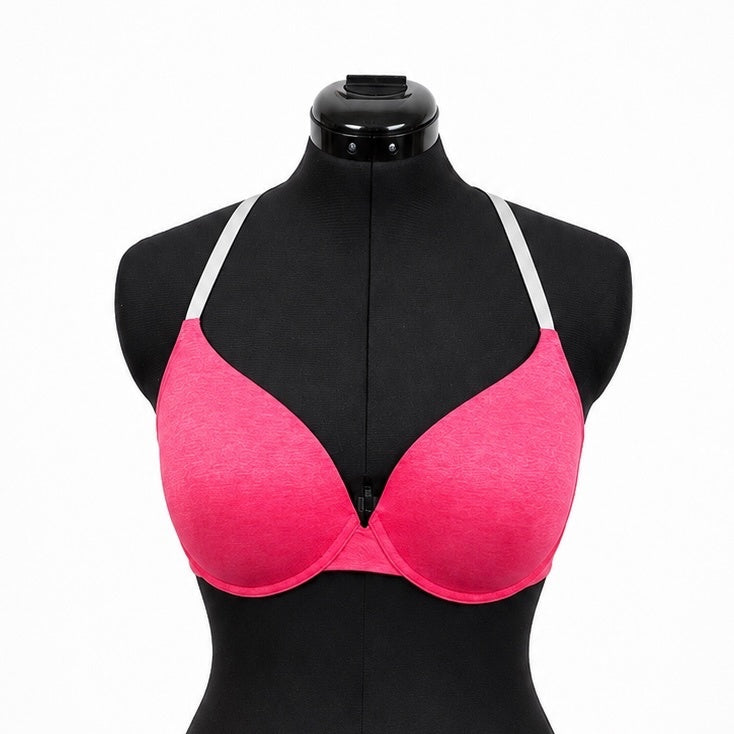 Victorias Secret Pink & Black Soft Semi Demi Underwire Bra (36DD)