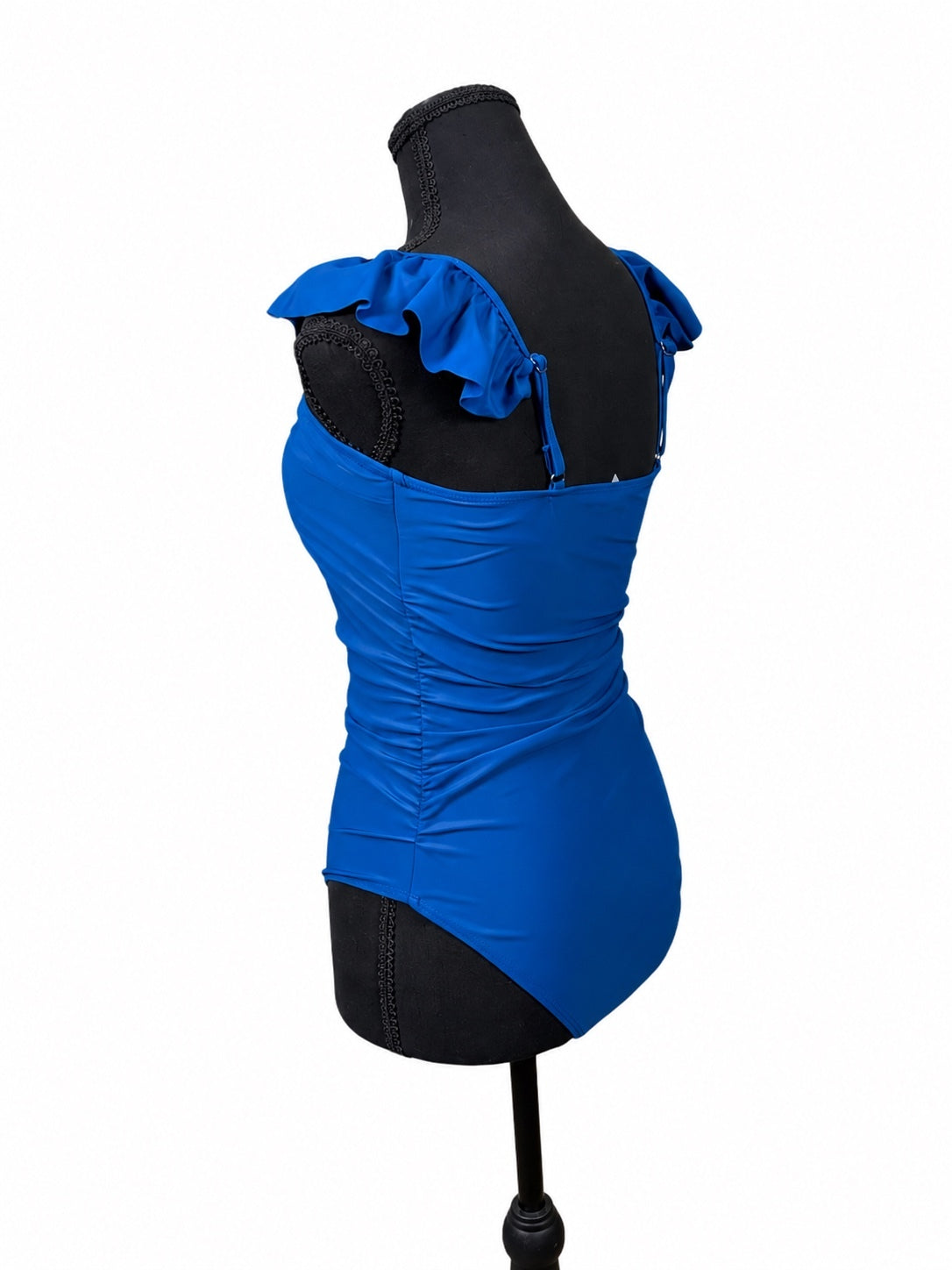 Hilinker Royal Blue  Ruffle Strap One Piece Swim Suit (S)